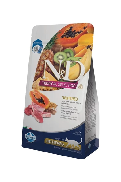 N&D Tropikal Selection Kuzulu Kısırlaştırılmış Yetişkin Kedi Maması 1,5 Kg ürün görseli 1