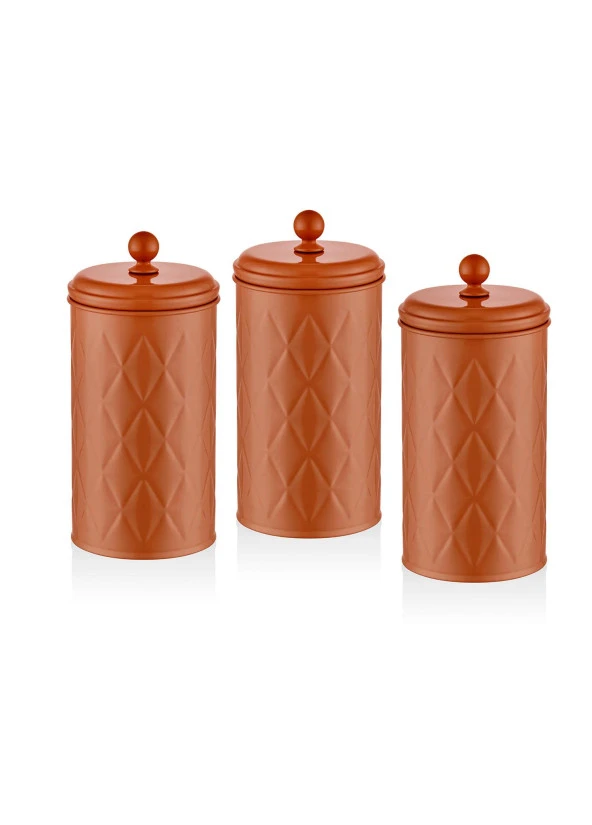 The Mia Prizma Çay Şeker Kahve Kavanozu Terracota 1,20 Lt ürün görseli 1