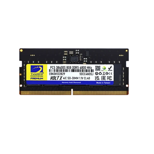 TWINMOS Twinmos Sodimm 8GB 4800MHz DDR5 CL46 Notebook Bellek TMD58GB4800S40 ürün görseli 1