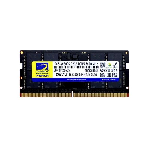 TWINMOS Twinmos Sodimm 32GB 5600MHz DDR5 CL46 Notebook Bellek TMD532GB5600S46 ürün görseli 1
