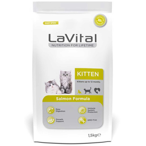 Lavital kitten kedi 1,5kg somonlu yavru kedi maması ürün görseli 1