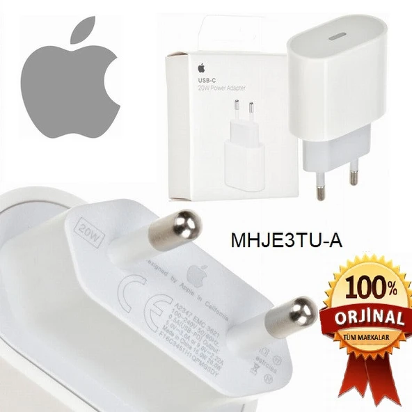 Apple iPhone 12 Pro Max 20W Hızlı Şarj Kafası USB-C MHJE3TU-A KABLOSUZ APLEE20W01656 ürün görseli 1