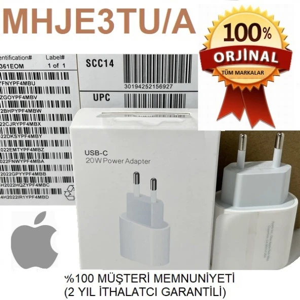 Orjinal Apple iPad mini 20W Hızlı Şarj Kafası USB-C MHJE3TU-A KABLOSUZ APLEE20W01623 ürün görseli 1