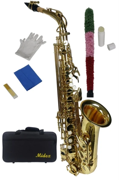 Midex SF-8000 Gold Profesyonel Alto Saksafon Çanta ve Aksesuar Dahil (Mib) ürün görseli 1