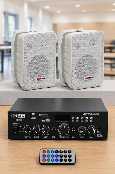 Lastvoice Ekonomi Wall Paket-2W Anfi ve Duvar Hoparlörü Seti (1 ANFİ + 2 HOPARLÖR) ürün görseli 1
