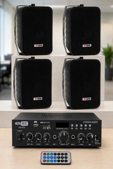 Lastvoice Ekonomi Wall Paket-4B Anfi ve Duvar Hoparlörü Seti (1 ANFİ + 4 HOPARLÖR) ürün görseli 1