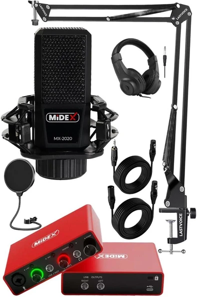Midex Central-RD Pack-1 Stüdyo Kayıt Ekipmanları GLX-700RD Ses Kartı MX-2020 Stüdyo Mikrofon ürün görseli 1