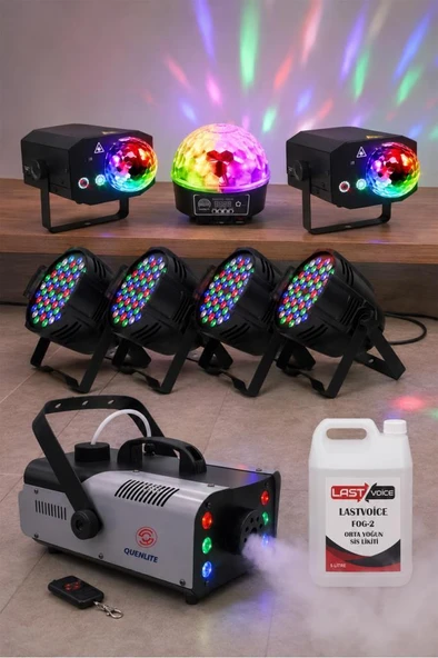 Quenlite Sahne Işık Sistemi Start Paket-2 (Top Küre Led Par Lazer Sis Makinesi) ürün görseli 1