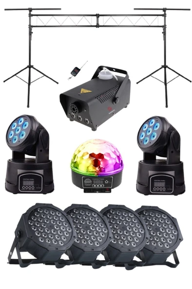 Quenlite Free Paket-6 Sahne Işık Sistemi Seti ( Top Küre Led Par Moving Head Robot Sis Makinesi) ürün görseli 1