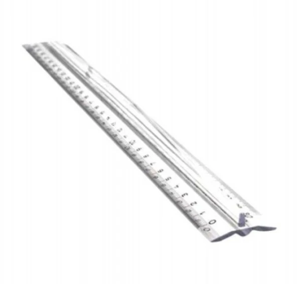 Hatas Tribldesimetre Cetvel 30Cm Şeffaf Tutmalı ürün görseli 1