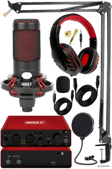 Midex Superior Pack-2 Stüdyo Kayıt Ekipmanları GLX-800 Ses Kartı CXN-30 Stüdyo Mikrofon ürün görseli 1