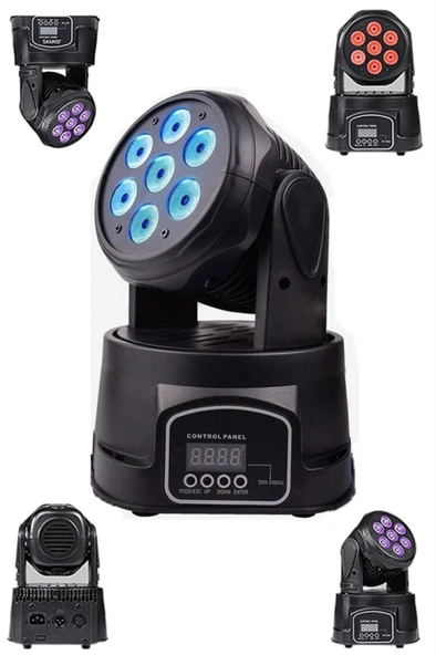 Quenlite Wash-107 DMX Moving Head Robot Sahne Işık Sistemi 7x10W RGBW ürün görseli 1