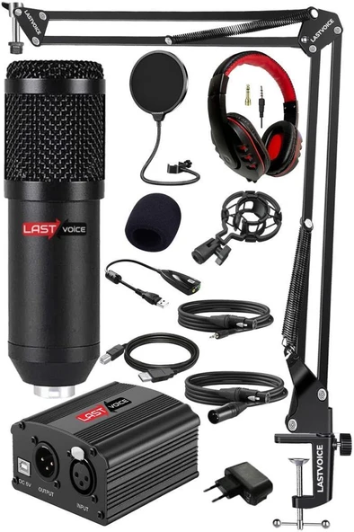 Lastvoice BM800H Stüdyo Mikrofon Phantom Kulaklık Stand Kayıt Seti ürün görseli 1