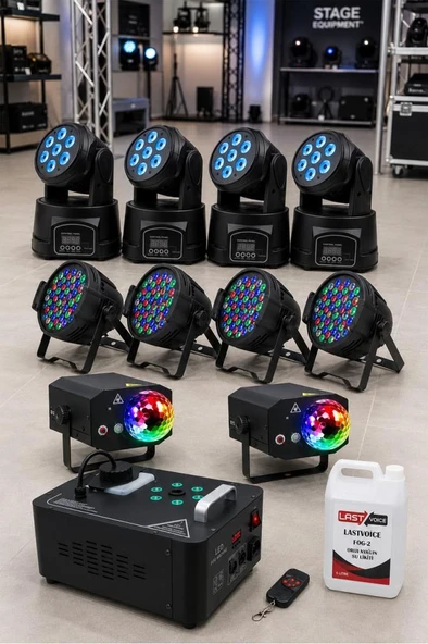 Quenlite Sahne Işık Sistemi Start Paket-6 (Lazer Led Par Robot Sis Makinesi) ürün görseli 1