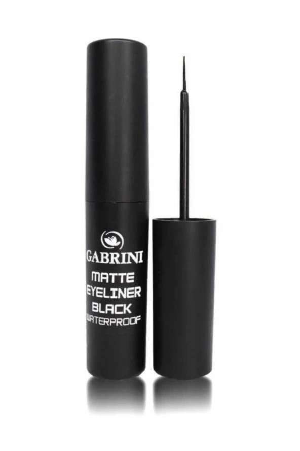 Gabrini Matte Suya Dayanıklı Fırça Uçlu Siyah Eyeliner ürün görseli 1