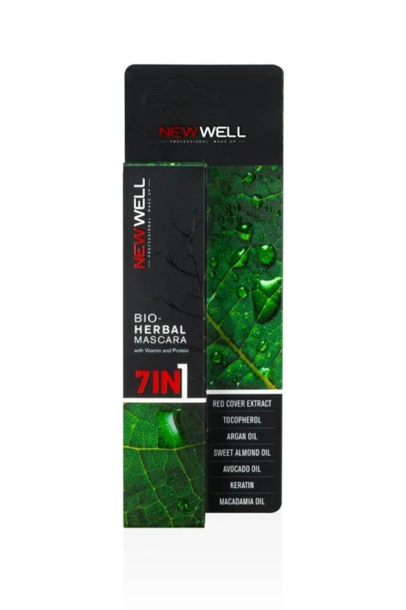 New Well Bitkisel Maskara - Bio-Herbal Bitkisel Mascara 7 in 1 Siyah - Resim 2