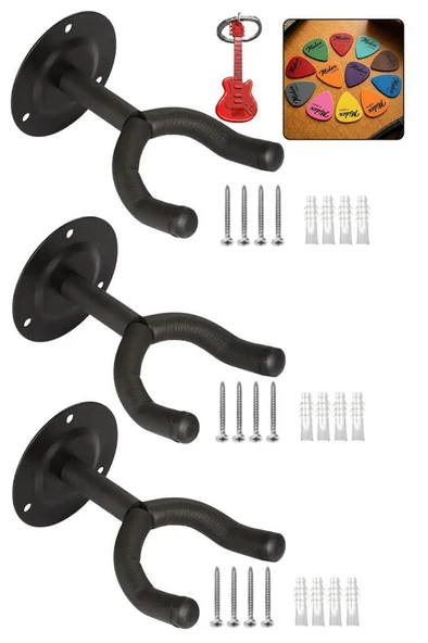 Lastvoice Gds-333 (3X) Gitar Duvar Askı Standı Aparatı (3'lü Paket) ürün görseli 1