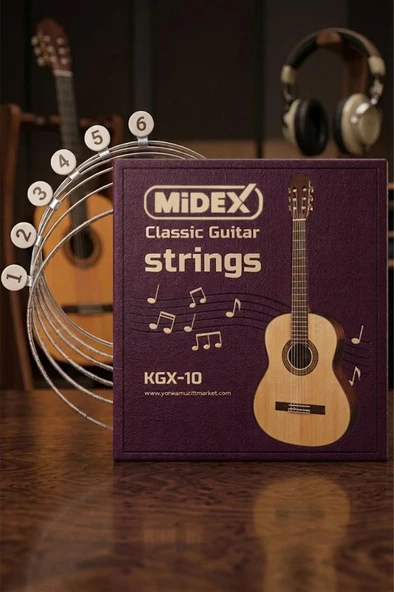 Midex KGX-10 Klasik Gitar Teli Takımı ve Pena Seti ürün görseli 1