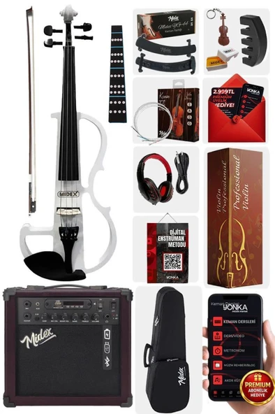 Midex RCZ-606WH-AMP Elektro Keman ve Şarjlı Anfi Seti ürün görseli 1