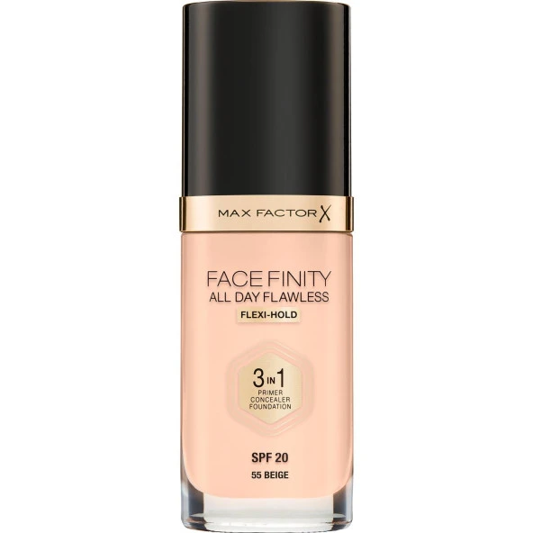 Max Factor Fondöten 55 Beige FaceFinity All Day Flawless 3N 1 - SPF20 - 30HR ürün görseli 1
