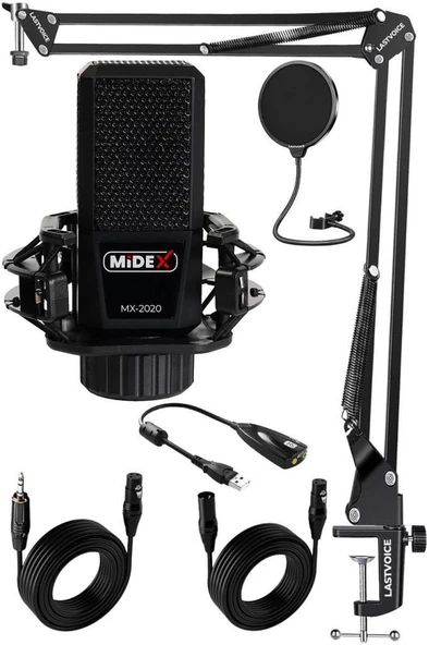 Midex MX-2020 STF Stüdyo Kondenser Mikrofon Stand Filtre ürün görseli 1