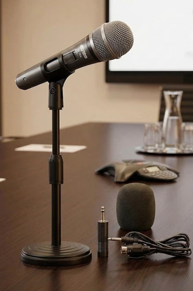 Lastvoice Lv-45ST Masa Tipi Ayaklı Standlı Kablolu EL Mikrofon (Stand Kablo Tutacak Aparat) ürün görseli 1