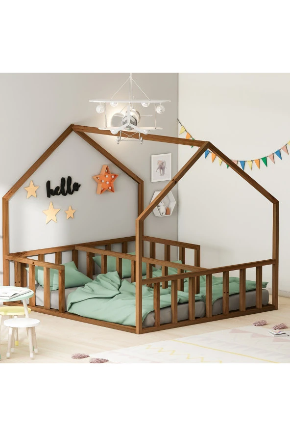 GİVAYO WOOD'SDAİSY MONTESSORİ YATAK CEVİZ 80X180 ürün görseli 1