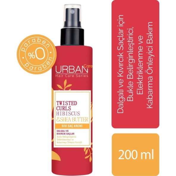 Urban Care Hibiscus ve Shea Yağı İçeren Bukle Belirginleştirici Sıvı Saç Bakım Kremi 200 ml ürün görseli 1