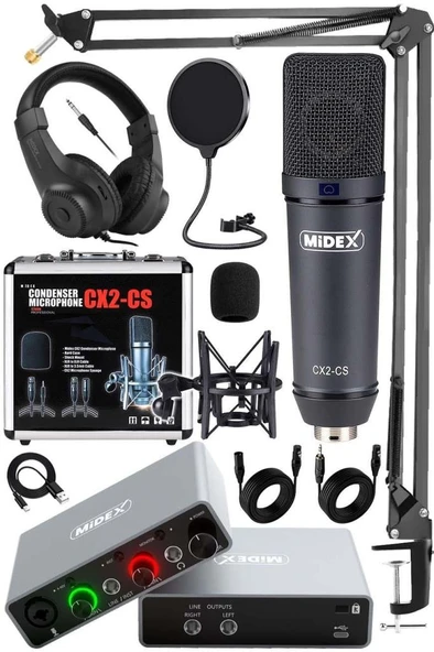 Stüdyo Ekipmanları Exclusive Paket-1 CX2 Mikrofon GLX-700GR Ses Kartı Stüdyo Kayıt Seti ürün görseli 1
