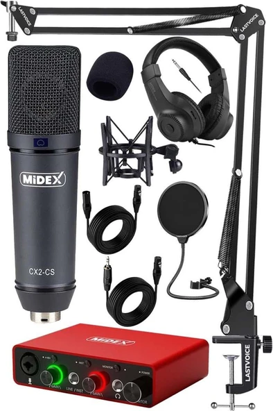 Stüdyo Ekipmanları Exclusive Paket-2 CX2 Mikrofon GLX-700RD Ses Kartı Stüdyo Kayıt Seti ürün görseli 1