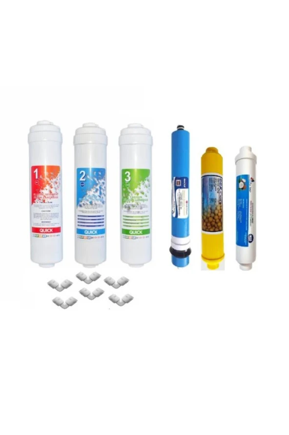 Sulook Kapalı Kasa Su Arıtma Cihazı Için 80 Gpd Membranfiltre 6 Aşama Quick Filtre Seti ürün görseli 1
