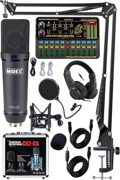 Stüdyo Ekipmanları Private Paket-2 CX2 Mikrofon VS11 Ses Kartı Stüdyo Kayıt Seti ürün görseli 1