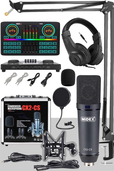 Stüdyo Ekipmanları Private Paket-5 CX2 Mikrofon VS22 Ses Kartı Stüdyo Kayıt Seti ürün görseli 1