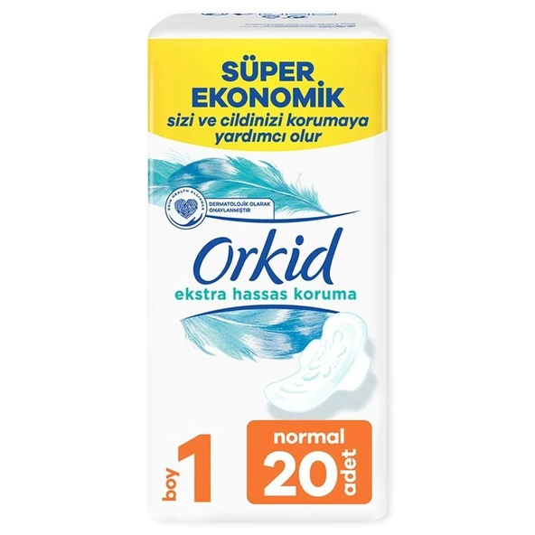 Orkid Extra Hassas Koruma Dörtlü Hijyenik Ped Normal 20'li (Boy 1) ürün görseli 1