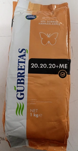 Gübretaş 20.20.20 + ME NPK Gübresi 1 Kg Ağaç Bitki Meyve Sebze Çiçek için ürün görseli 1