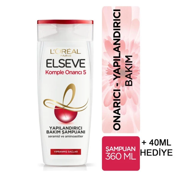 Elseve Kopmle Onarıcı 5 Yıpranmış Saç Şampuanı 400 Ml ürün görseli 1