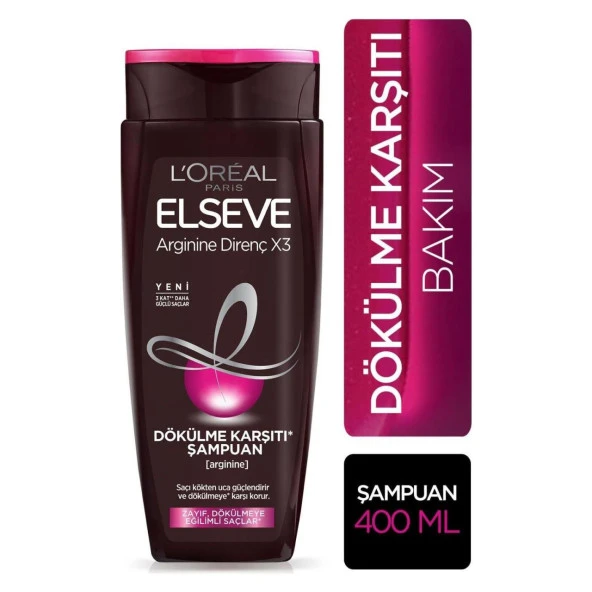 Elseve Arginine Direnç X3 Zayıf Saç Şampuanı 400 Ml ürün görseli 1