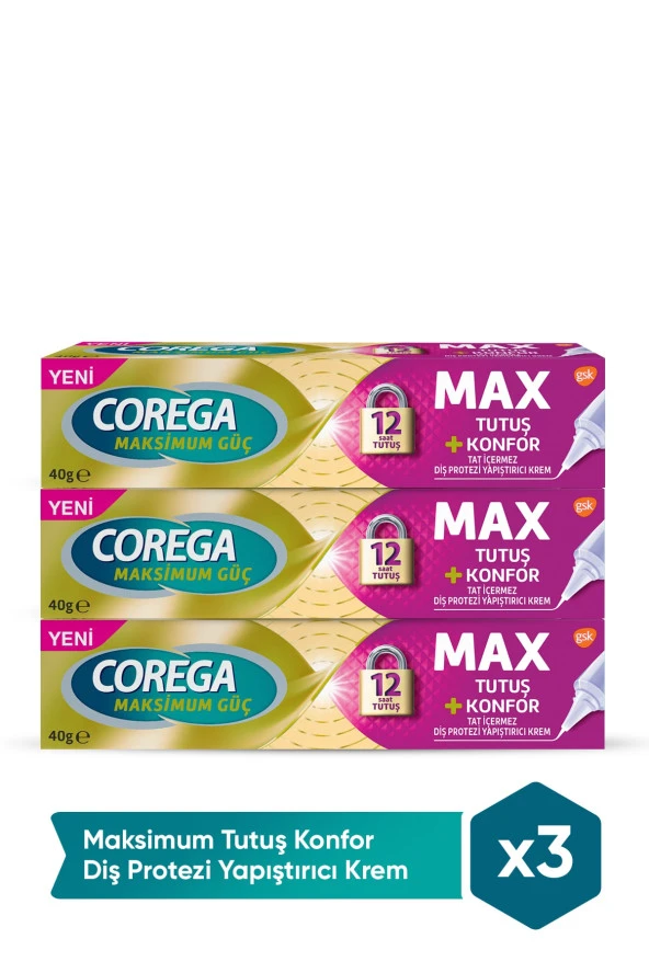 Corega Yastık Konforu Yapıştırıcı Krem 40 gr 3 Kutu ürün görseli 1