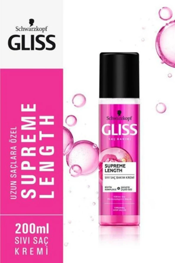 Gliss Sıvı Saç Kremi Supreme Length 200 ml Zarar Görmüş Uzun Saçlar ürün görseli 1