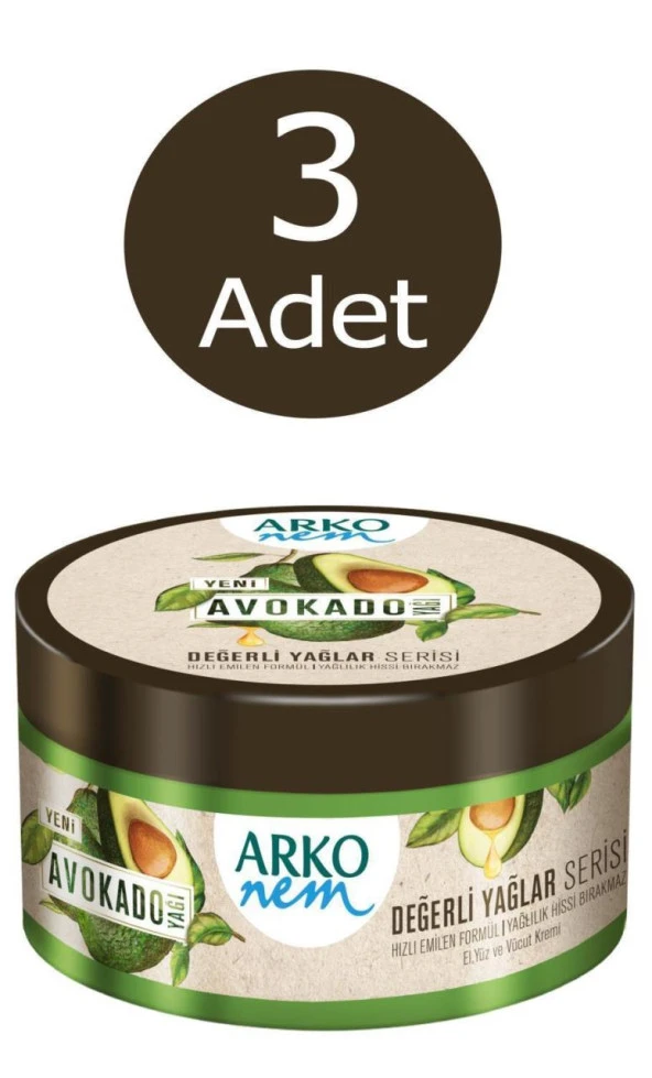 3 Adet Arko Nem Avokado Yağı Krem 250 Ml Değerli Yağlar Serisi ürün görseli 1