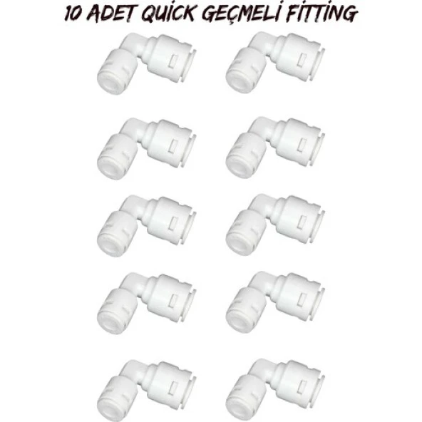Su Arıtma Cihazı Filtreleri Bağlantı Aparatı 1/4 L Dirsek Quick Geçme (10 Adet ) ürün görseli 1