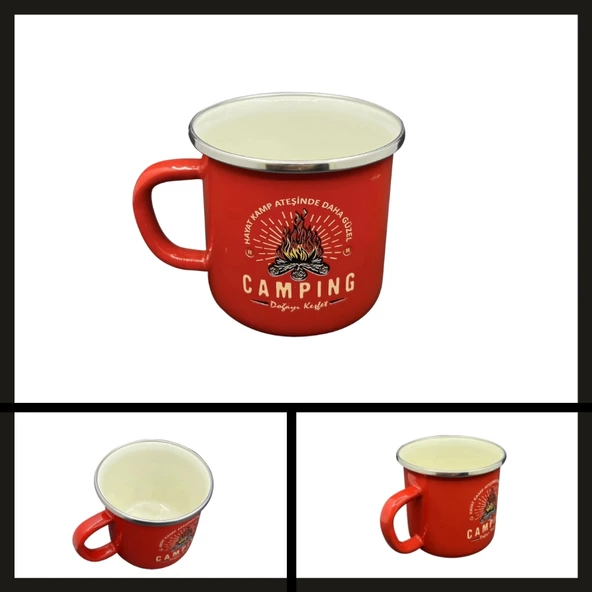 Uyguna-Yakala Kırmızı Out-1900 Orcamp Retro Emaye Kupa Bardak Adventure-MLZ.260 ürün görseli 1