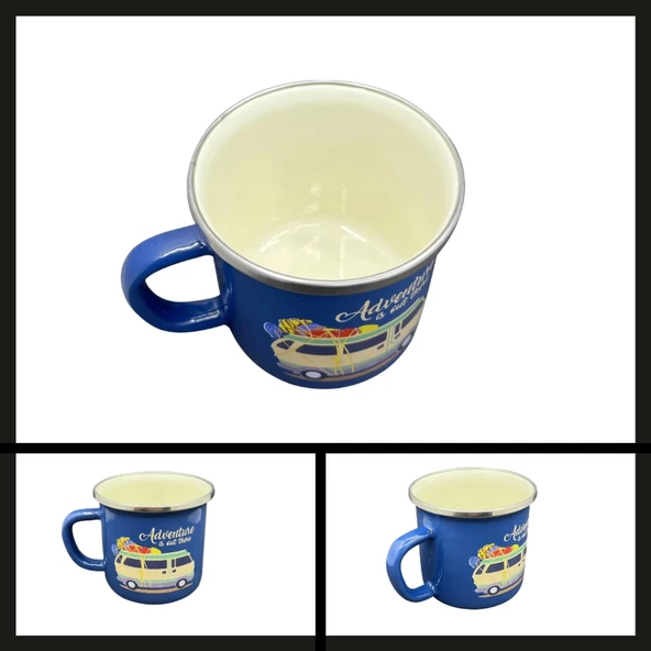 Uyguna-Yakala Mavi Out-1900 Orcamp Retro Emaye Kupa Bardak Adventure-MLZ.259 ürün görseli 1