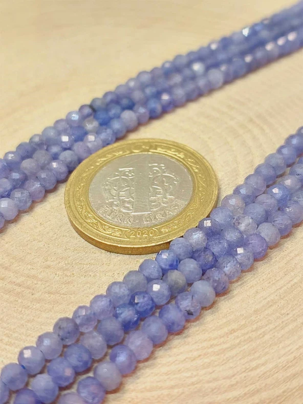 Tanzanit Taşı Rondela Faset Kesim Dizi 2.5*3.5mm (45926) ürün görseli 1
