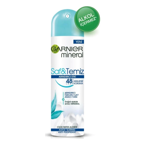 Garnier Deodorant Mineral Saf Temiz Sprey Deodorant ürün görseli 1