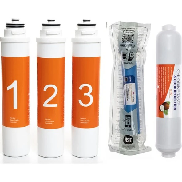 Sulook Waterlife Su Arıtma Cihazı Uyumlu Tak-Çevir 5'li Filtre Seti, Lg Membranlı ürün görseli 1