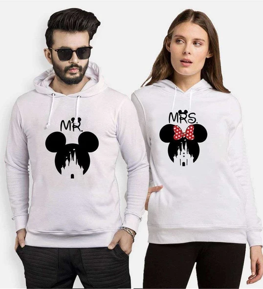 Tshirthane Mr. Mrs. Always Right. Sevgili Kombinleri Kapüşonlu Kombini ürün görseli 1