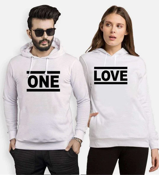 Tshirthane One Love Sevgili Kombinleri Kapüşonlu Kombini ürün görseli 1