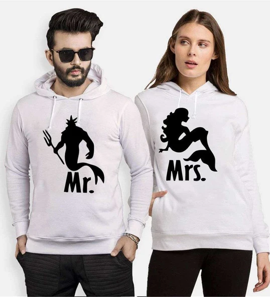 Tshirthane Mr. Mrs. Poseidon  Sevgili Kombinleri Kapüşonlu Kombini ürün görseli 1
