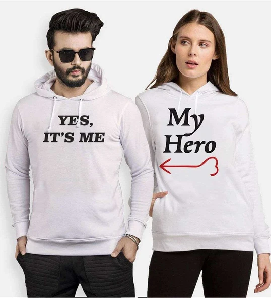 Tshirthane My Hero Yes,It's Me  Sevgili Kombinleri Kapüşonlu Kombini ürün görseli 1